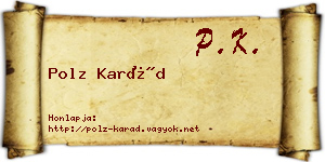 Polz Karád névjegykártya